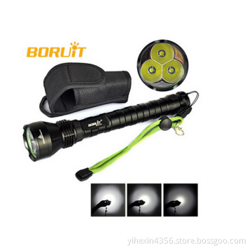 Boruit High Bright 4000 lumens 3T6 Emergency Portable Tactical Torch Flashlight